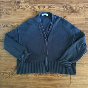 Navy Everlane Box Cardigan